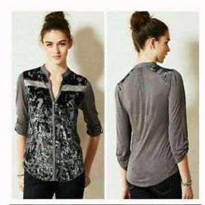 Anthropologie Velvet burnout blouse by Tiny